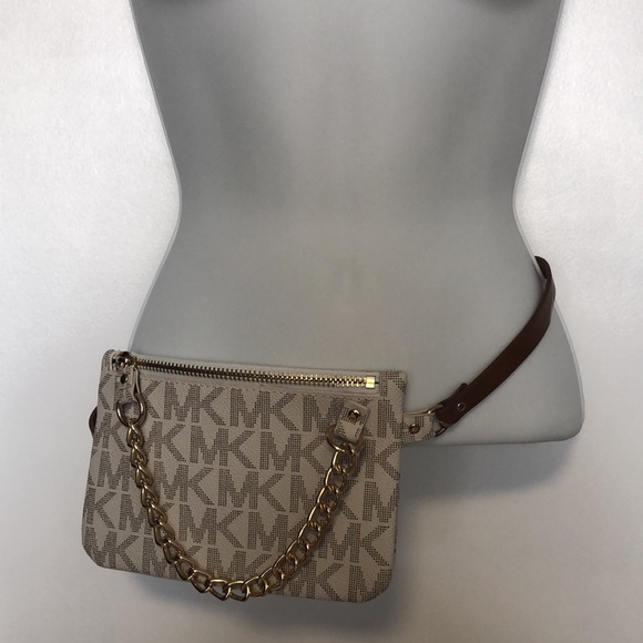MICHAEL KORS WHITE POUCH & BELT - Picture 2 of 5